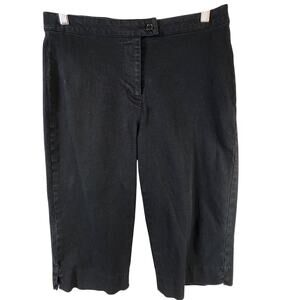 Coldwater Creek Stretch Bermuda Shorts Women 6 Black Natural Fit Flat Front